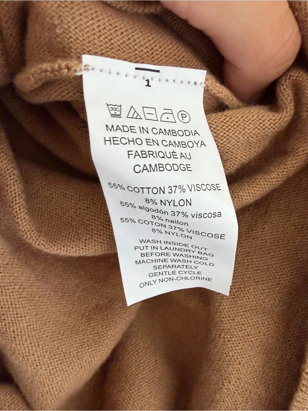 Michael Kors Long Sleeve Layered Hem Top - Tan